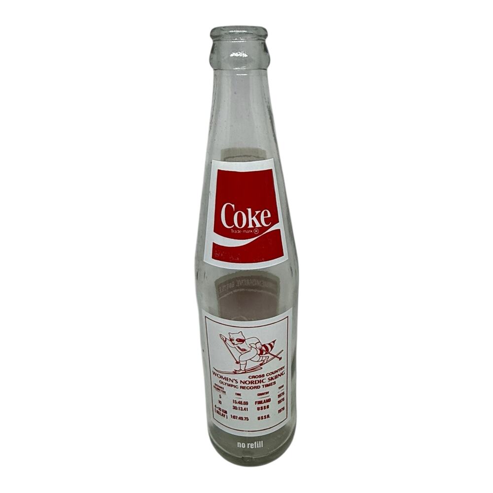 Coca-Cola Bottle 1980 Lake Placid XIII Winter Olympic Games Womens Nordic Skiing